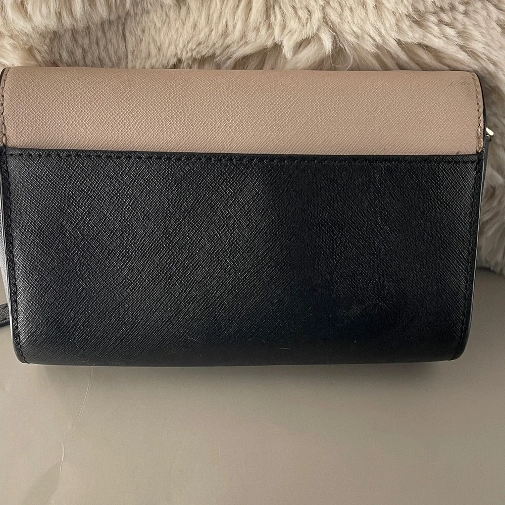 Kate Spade Taupe and Black Crossbody Bag Classic Design Kate Spade